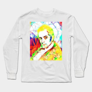 Washington Irving Colourful Portrait | Washington Irving Artwork 10 Long Sleeve T-Shirt